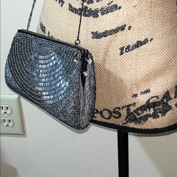 Moyna Silver Clutch Bag/Purse